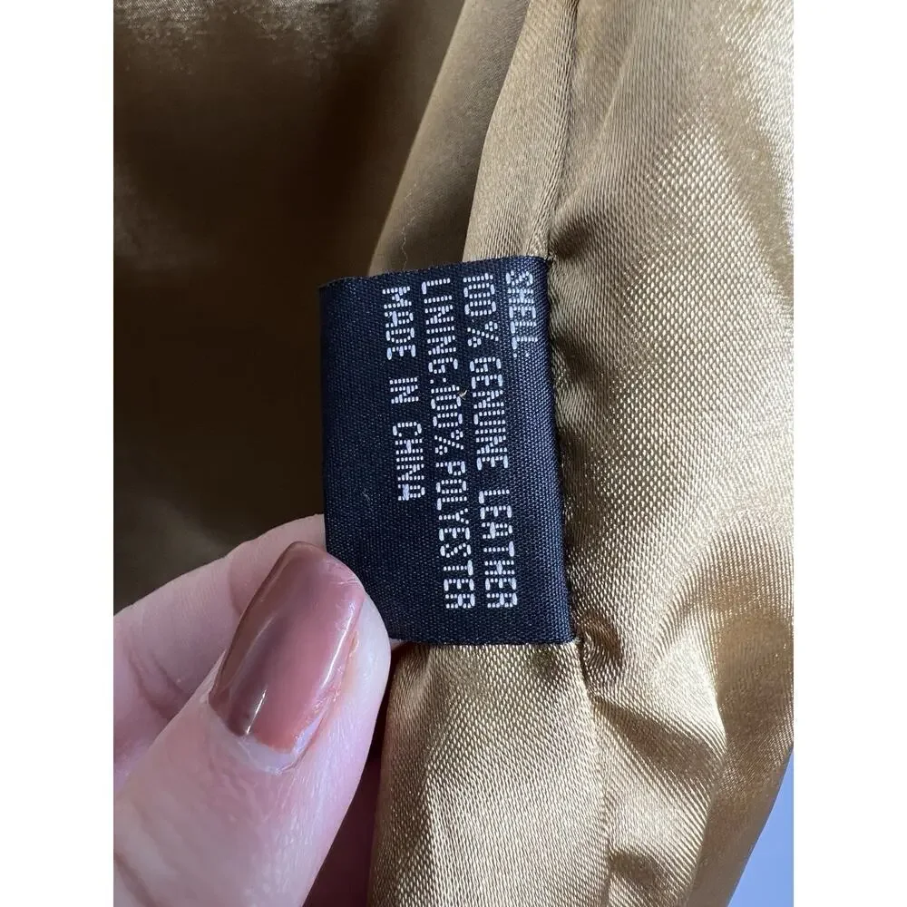 Vintage Leather Suede Vest Button Up Pockets Tan Brown Men's Size XL